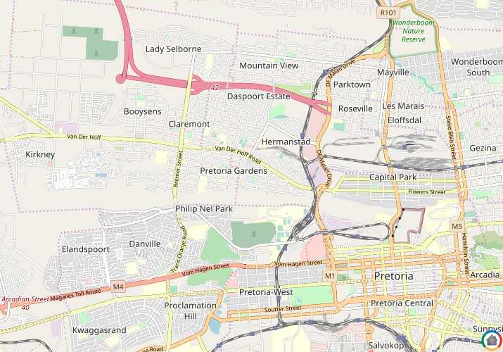 Map location of Pretoria Gardens